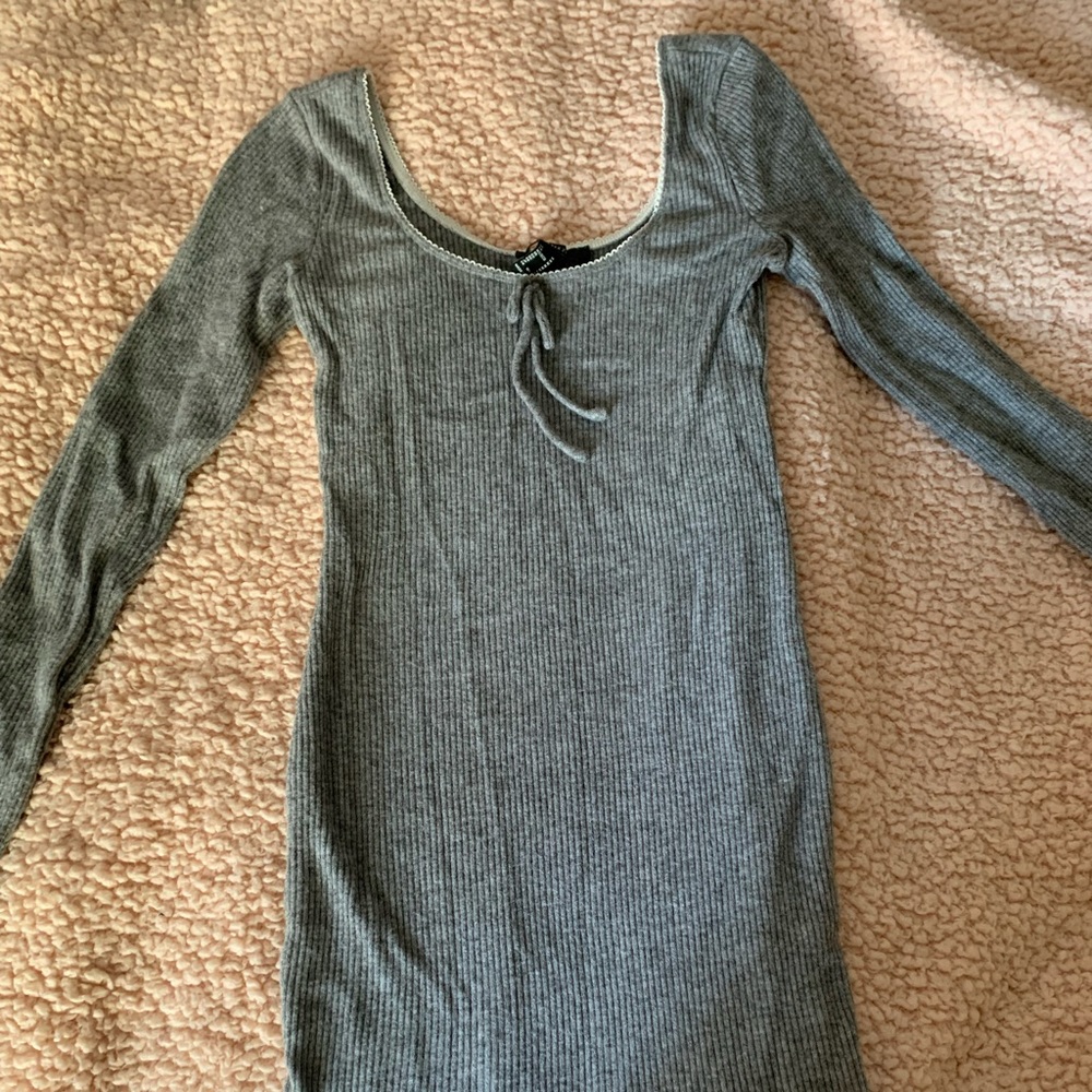 Grey long sleeve mini dress